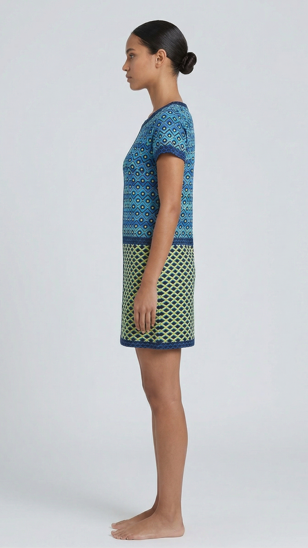 Women Multi-Color Geometric Printed Cotton Shift Dress