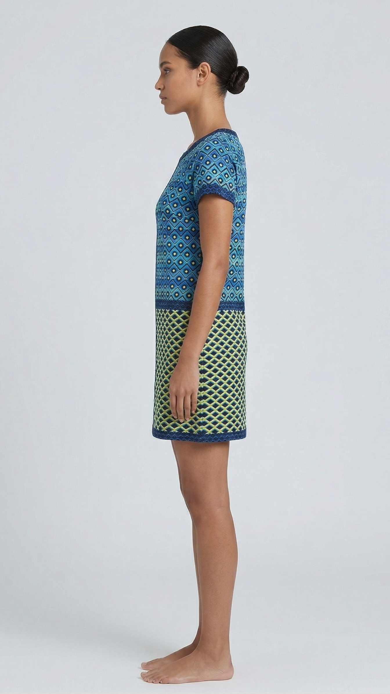 Women Multi-Color Geometric Printed Cotton Shift Dress
