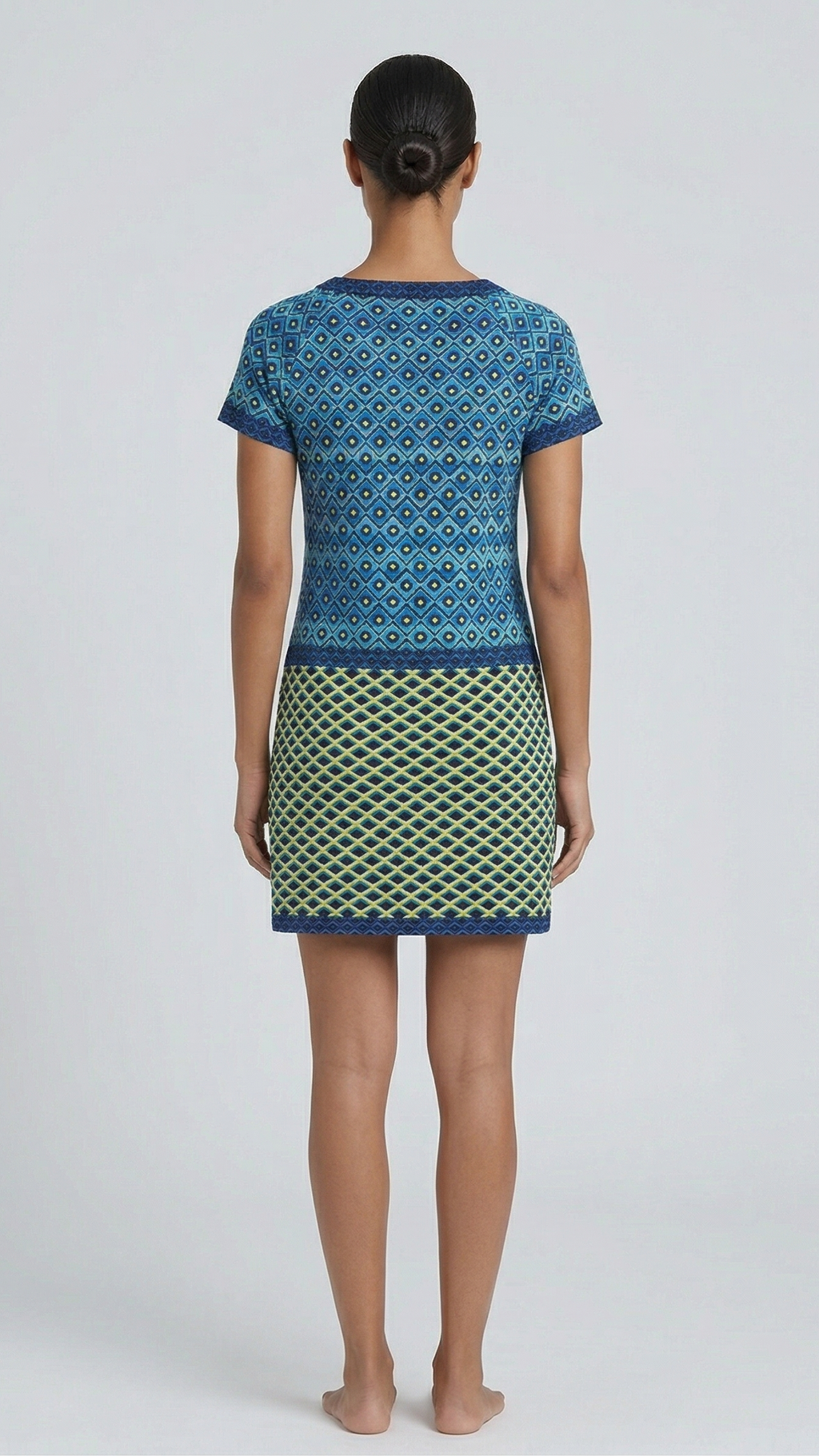 Women Multi-Color Geometric Printed Cotton Shift Dress