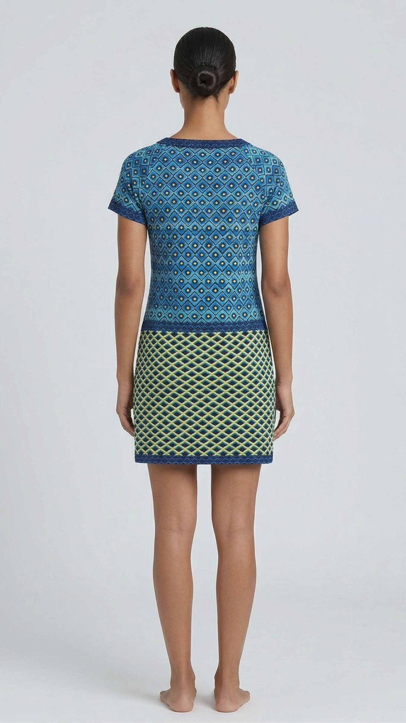Women Multi-Color Geometric Printed Cotton Shift Dress