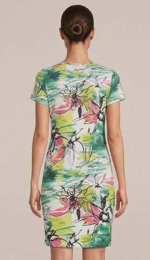 Women's Casual Floral Print Cotton Blend Knee-Length T-shirt Dress