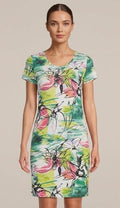 Women's Casual Floral Print Cotton Blend Knee-Length T-shirt Dress