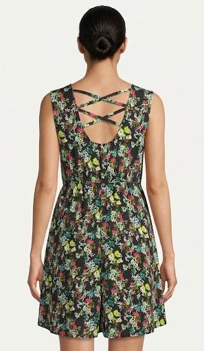 Women Floral Print Sleeveless A-Line Dress with Elasticated Waist