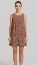 Women Floral Print A-Line Mini Dress with Lace Back and Tie-Up Detail