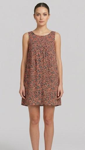 Women Floral Print A-Line Mini Dress with Lace Back and Tie-Up Detail